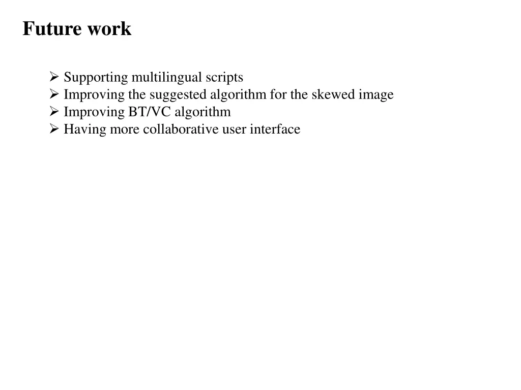 future work