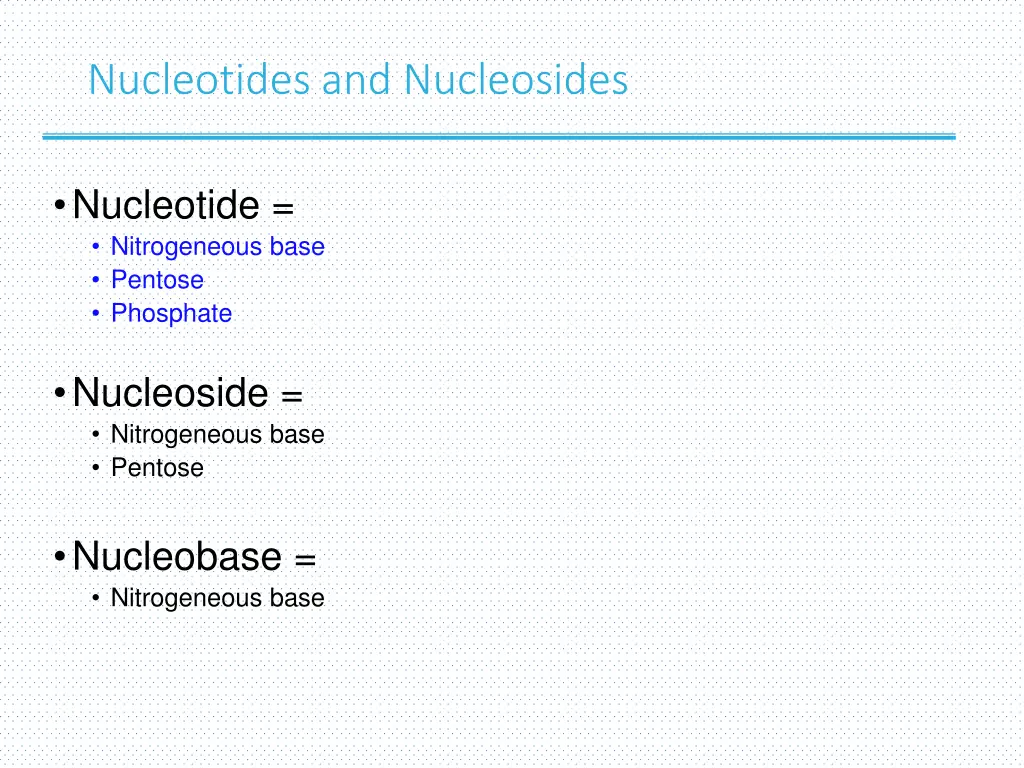 nucleotides and nucleosides