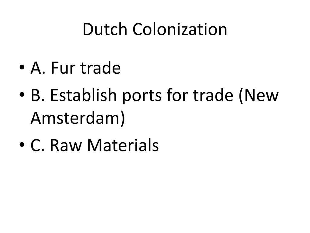 dutch colonization