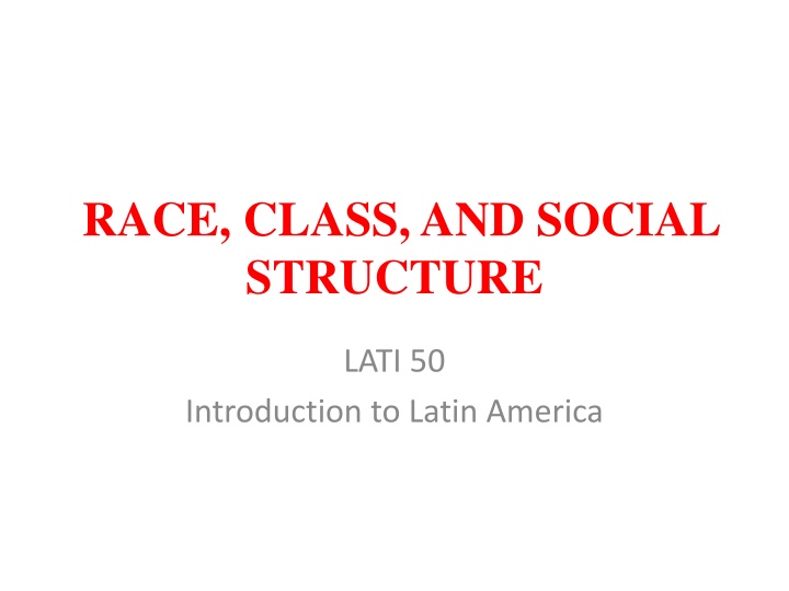 race class and social structure