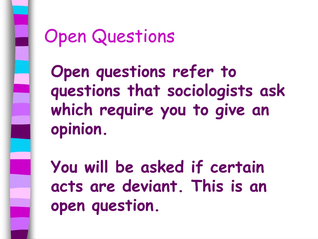 open questions