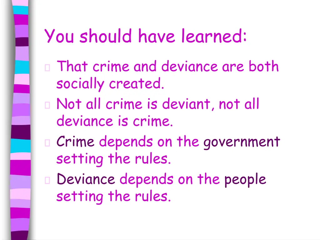 you should have learned