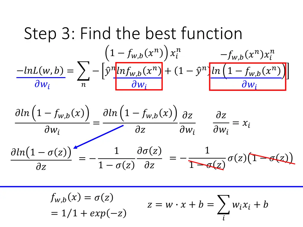step 3 find the best function 1 1