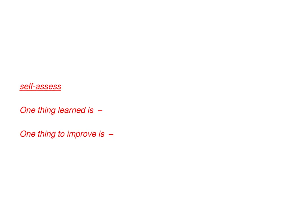 self assess