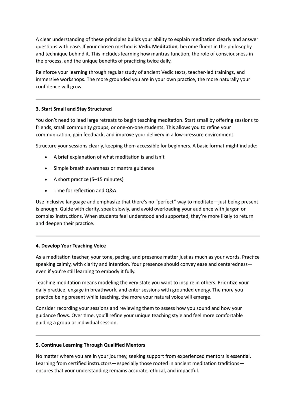 a clear understanding of these principles builds