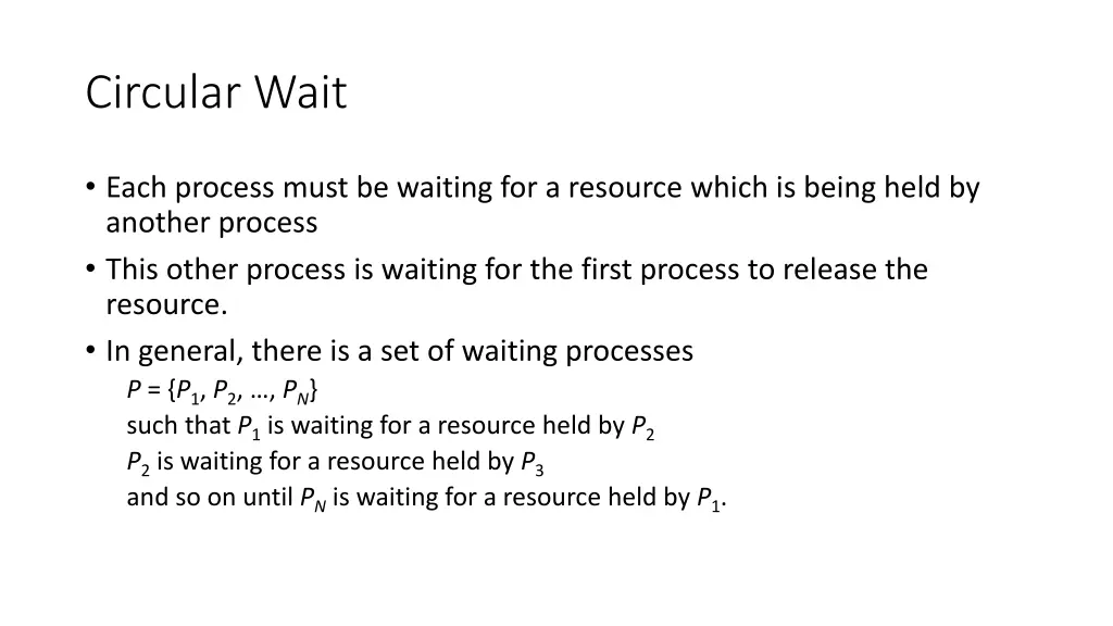 circular wait