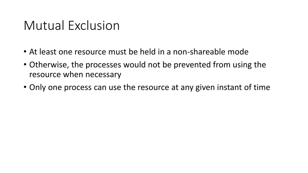 mutual exclusion