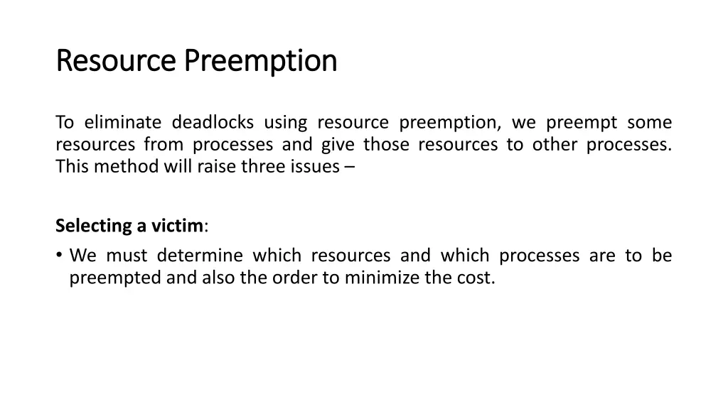 resource resource preemption preemption