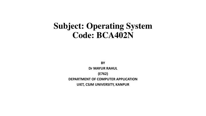 subject operating system code bca402n