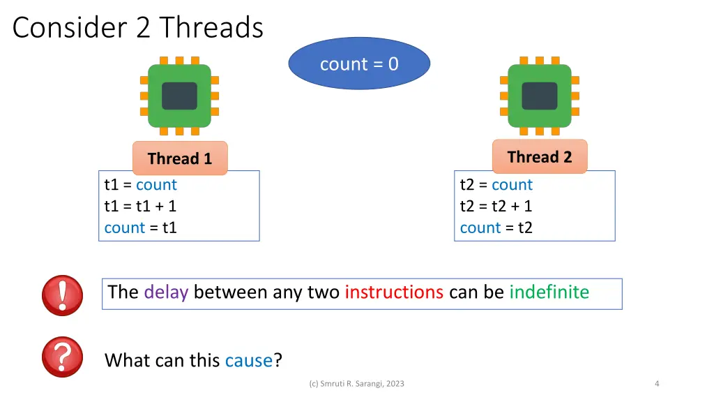 consider 2 threads