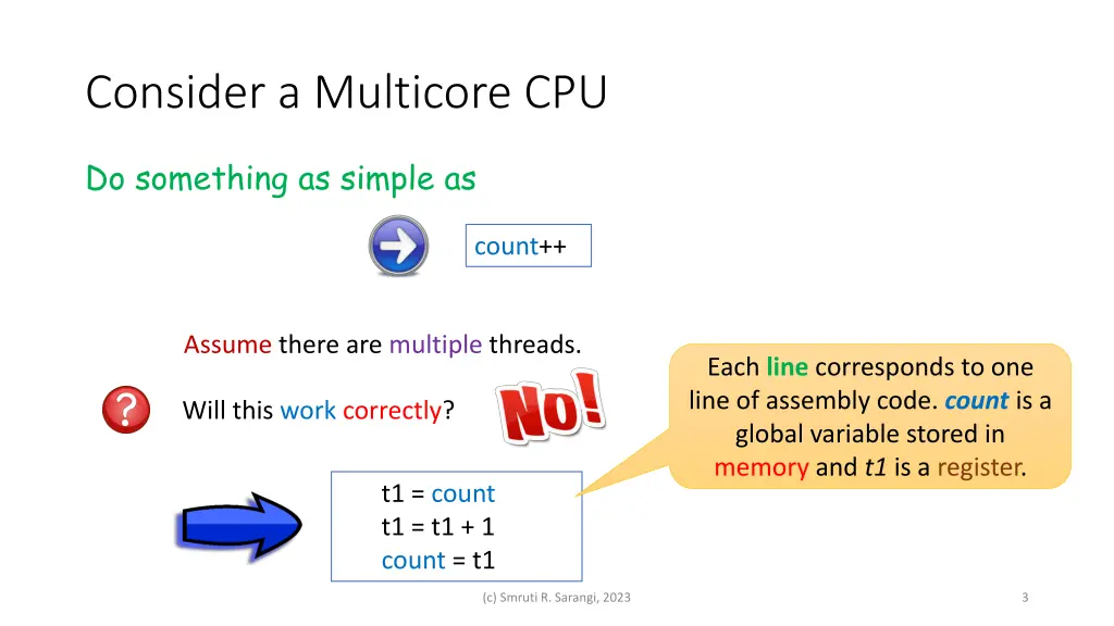 consider a multicore cpu