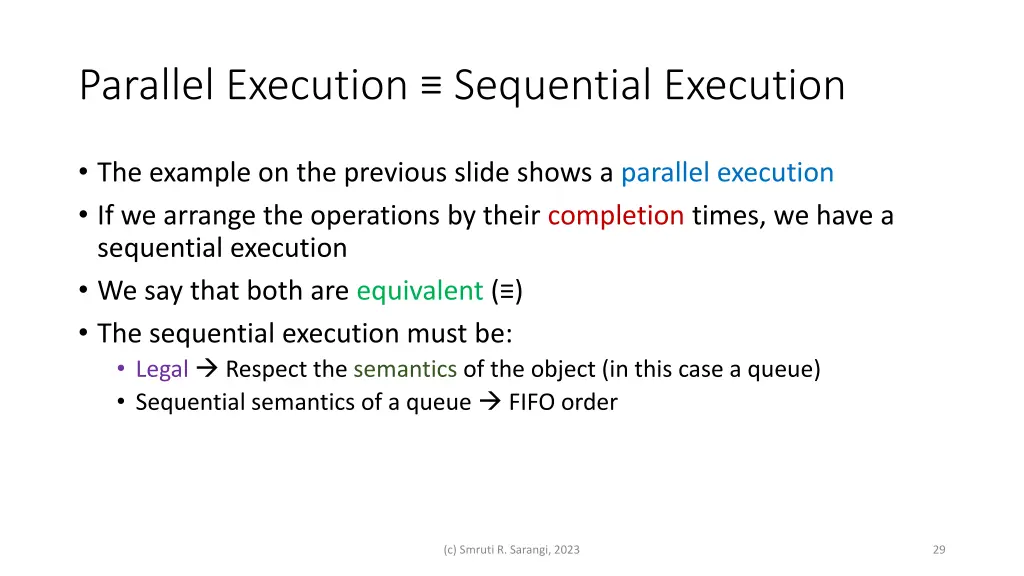 parallel execution sequential execution