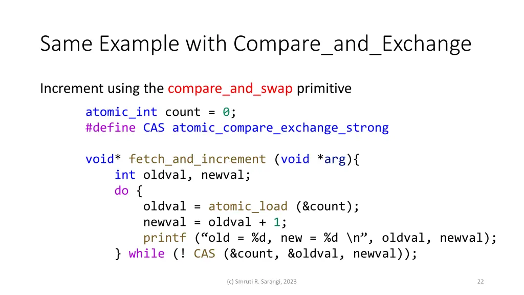 same example with compare and exchange