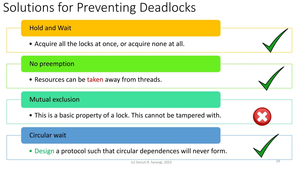 solutions for preventing deadlocks