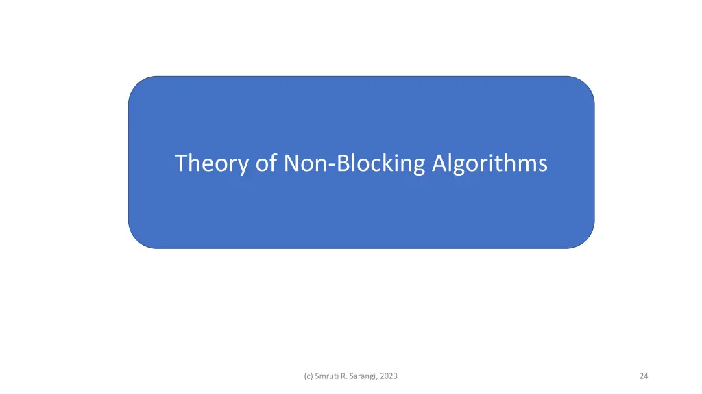 theory of non blocking algorithms