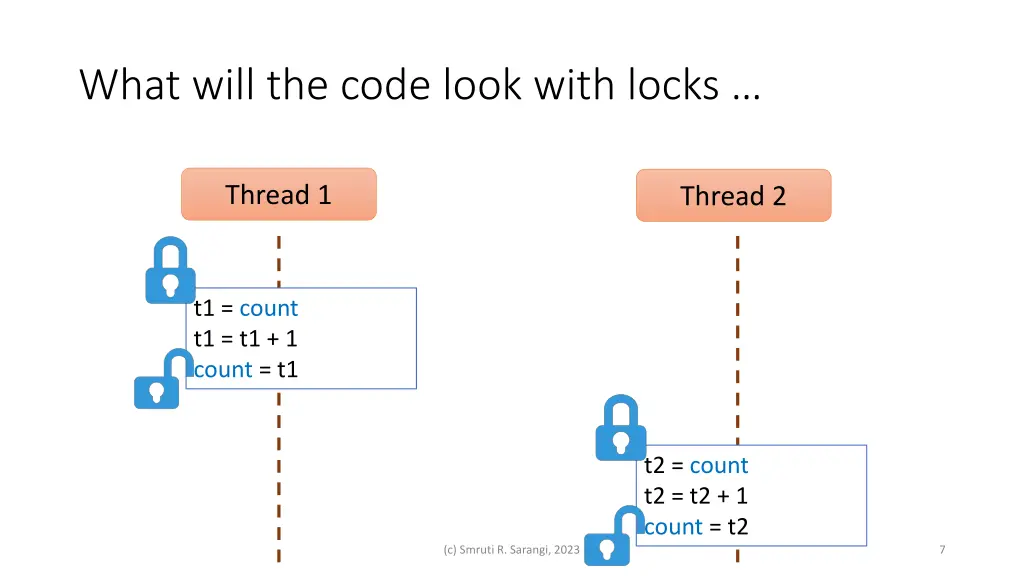 what will the code look with locks