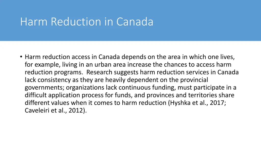 harm reduction in canada