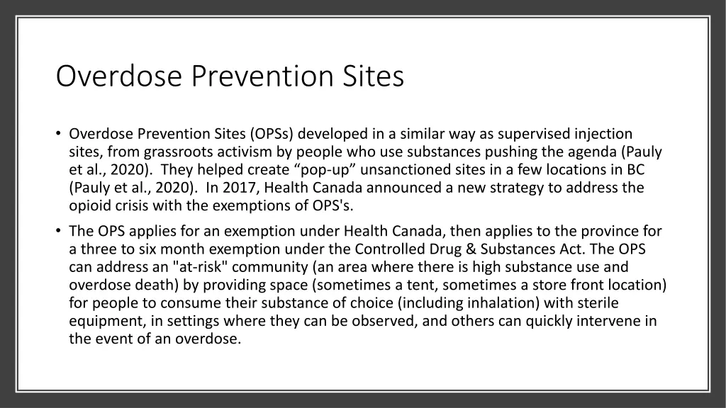 overdose prevention sites