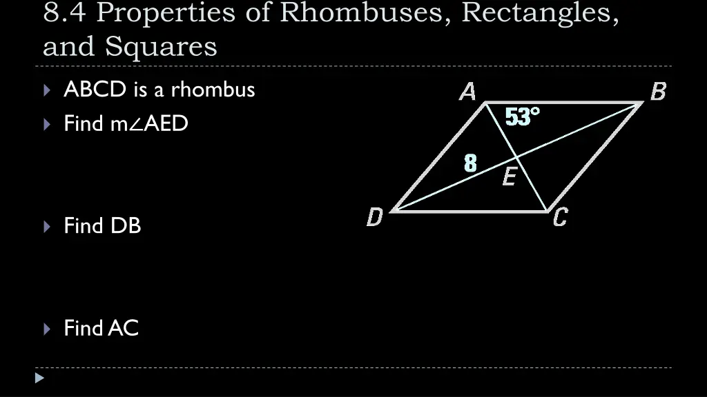 8 4 properties of rhombuses rectangles and squares 4