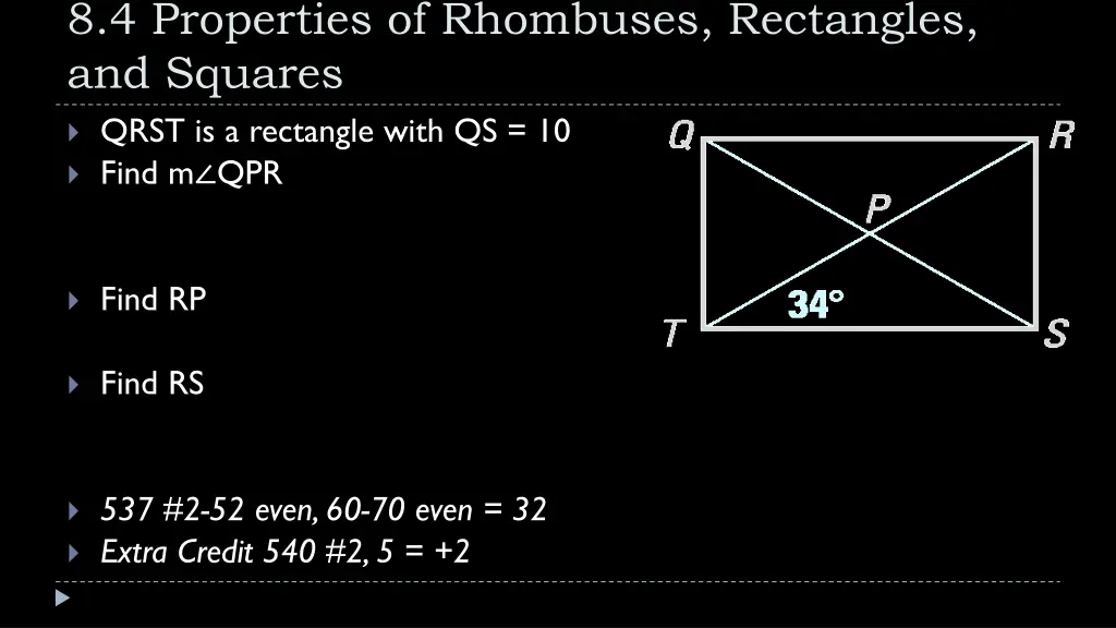 8 4 properties of rhombuses rectangles