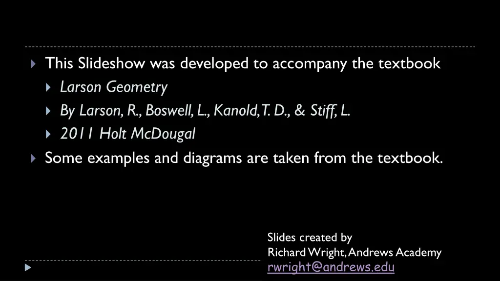 this slideshow was developed to accompany