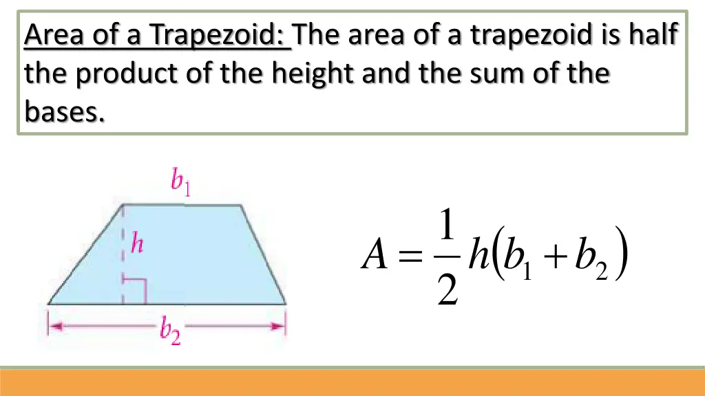 area of a trapezoid the area of a trapezoid