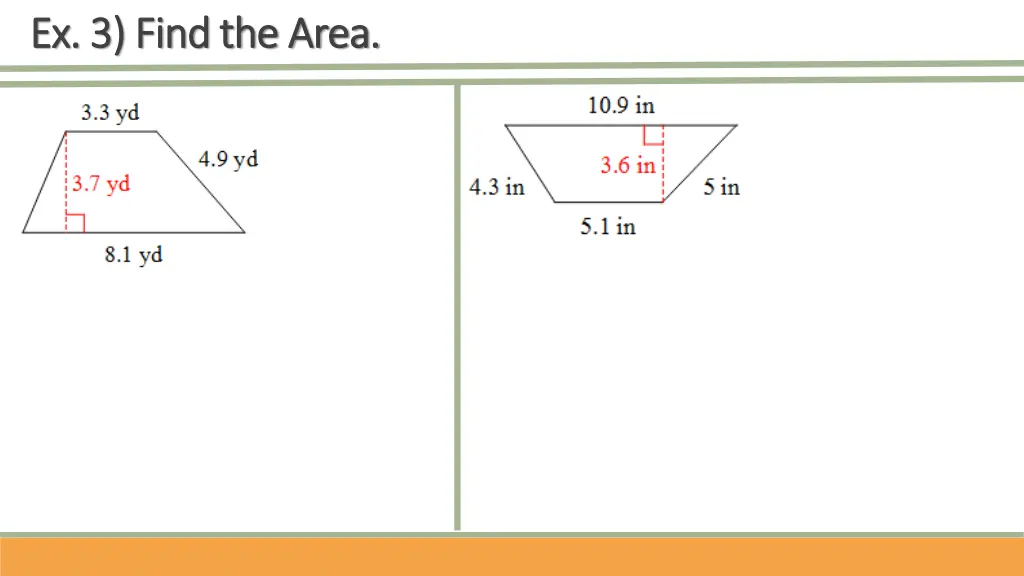 ex 3 find the area ex 3 find the area