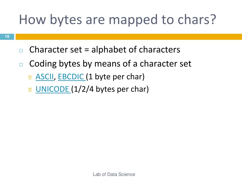 how bytes are mapped to chars