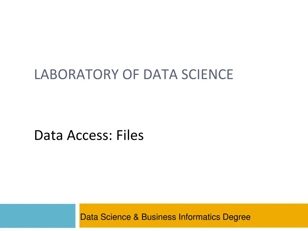 laboratory of data science