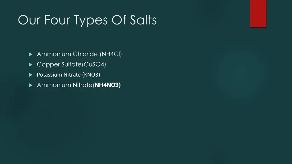 our four types of salts
