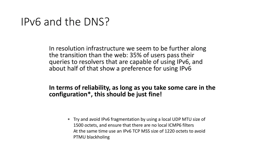 ipv6 and the dns 1