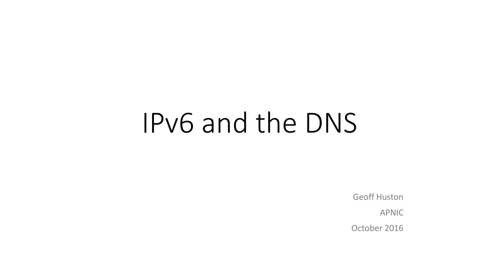 ipv6 and the dns