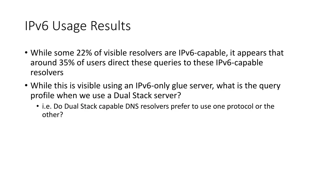 ipv6 usage results