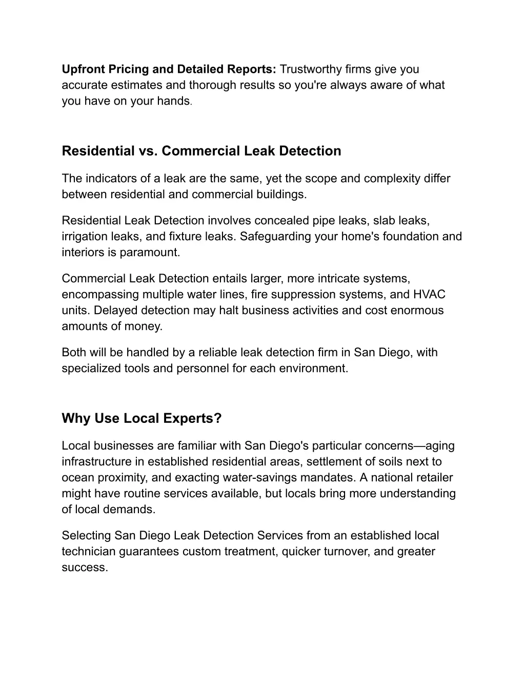 upfront pricing and detailed reports trustworthy