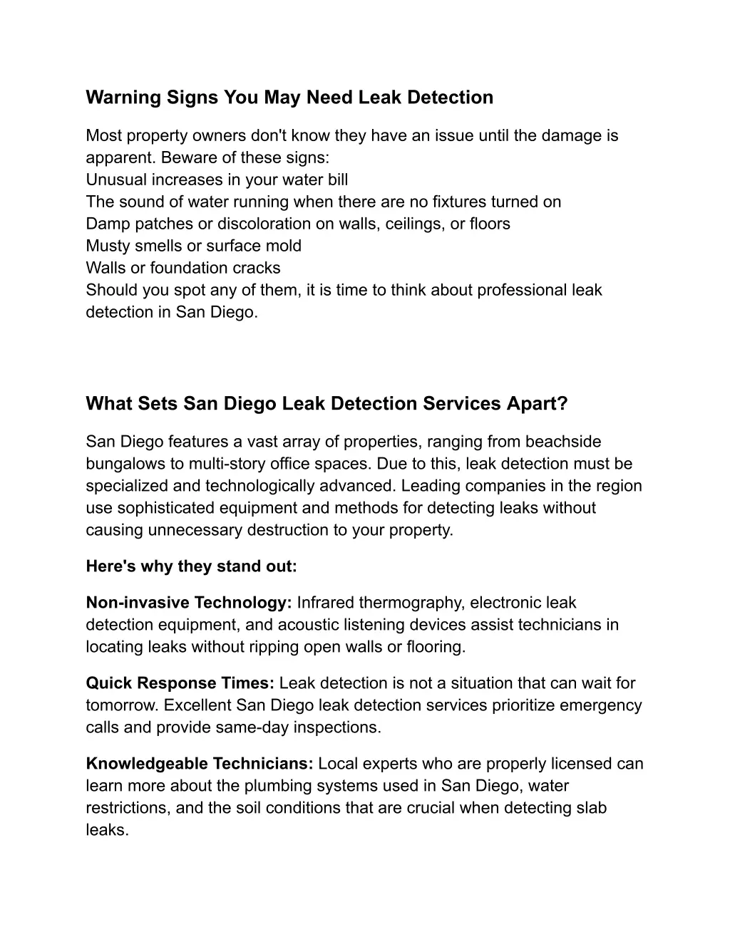 warning signs you may need leak detection