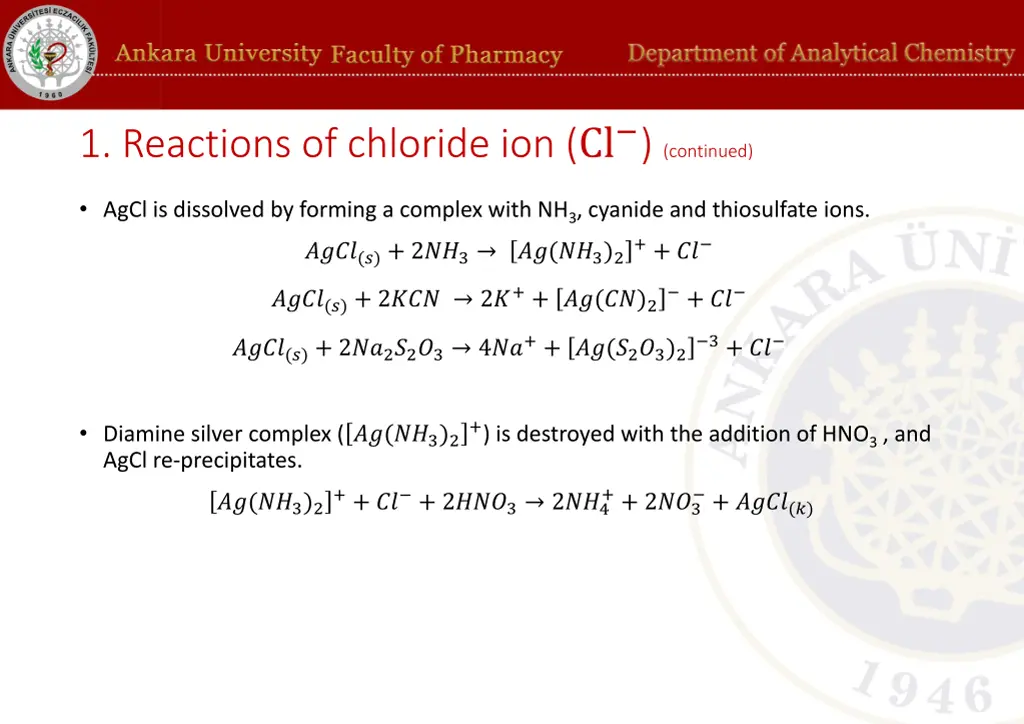 1 reactions of chloride ion cl continued