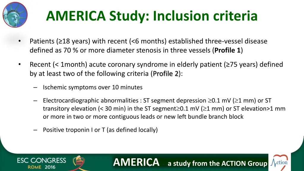 america study inclusion criteria