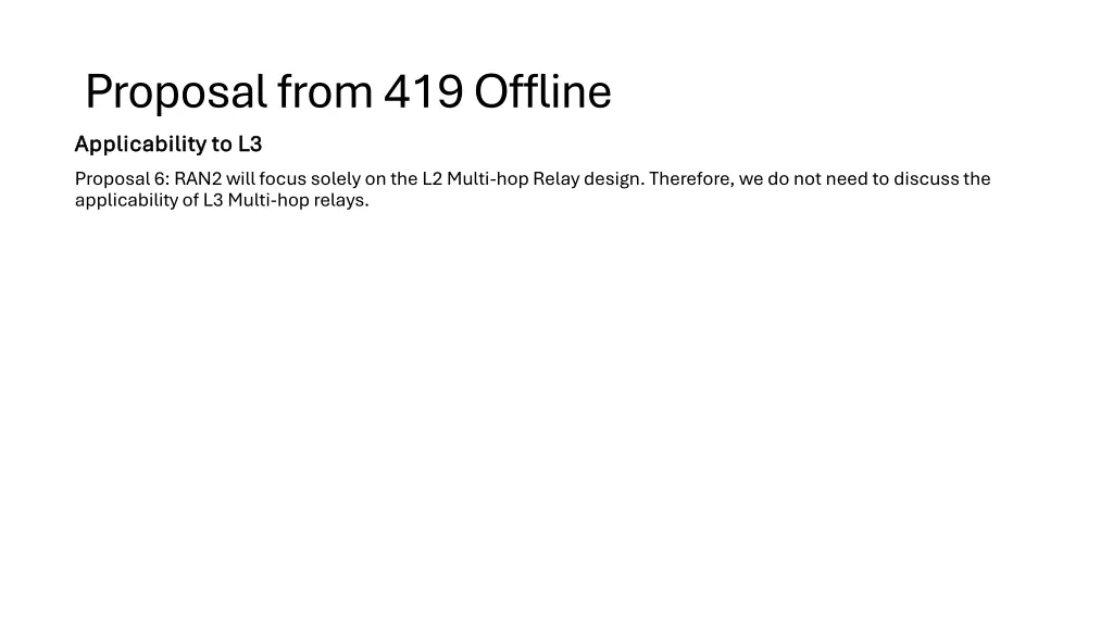 proposal from 419 offline applicability