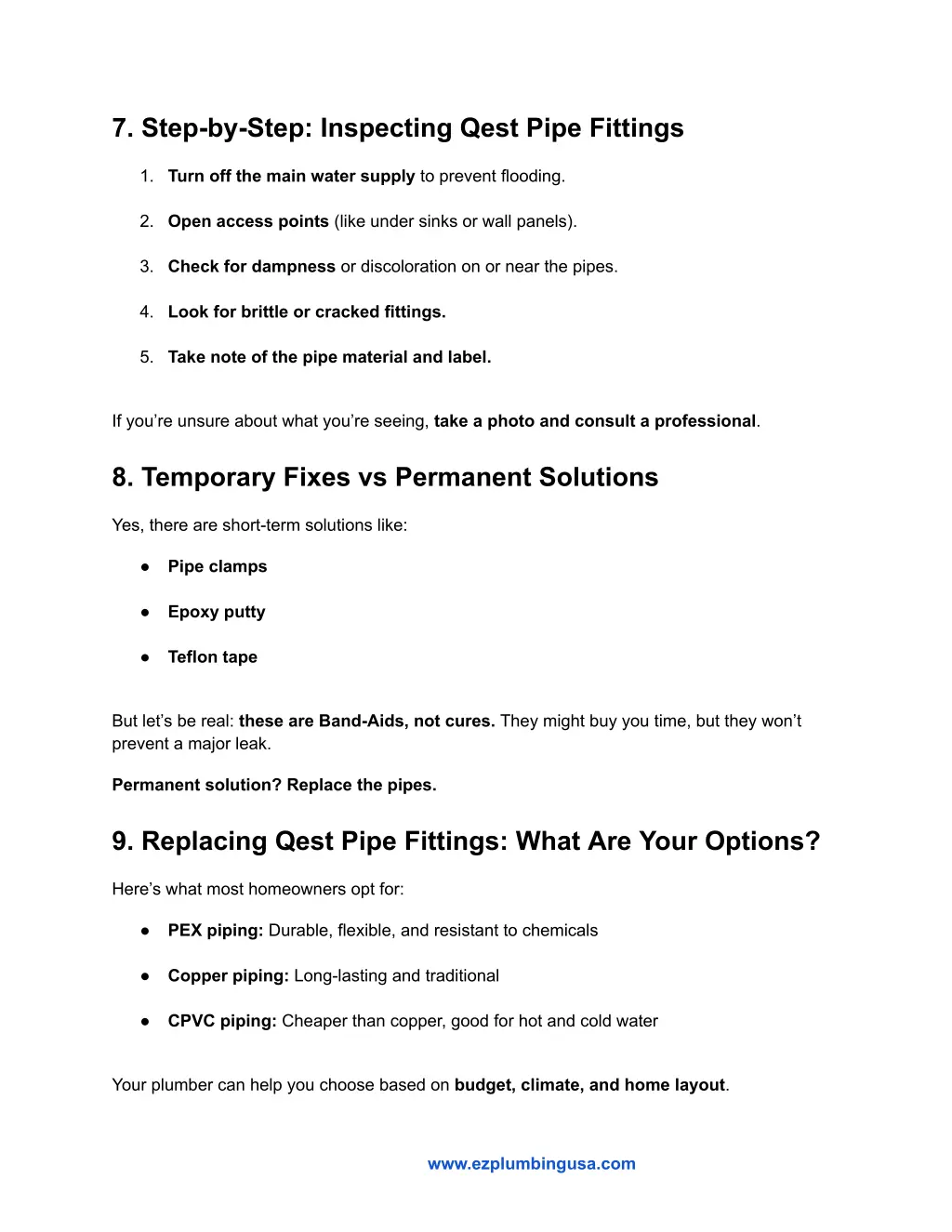7 step by step inspecting qest pipe fittings