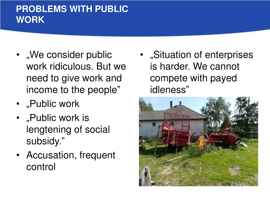 problems with public work