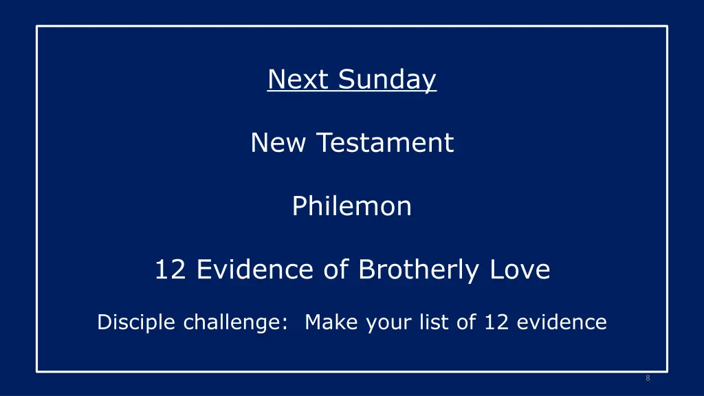 next sunday