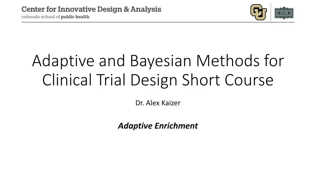 adaptive and bayesian methods for clinical trial