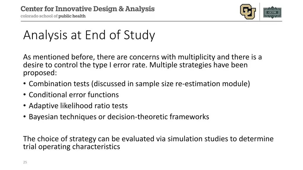 analysis at end of study