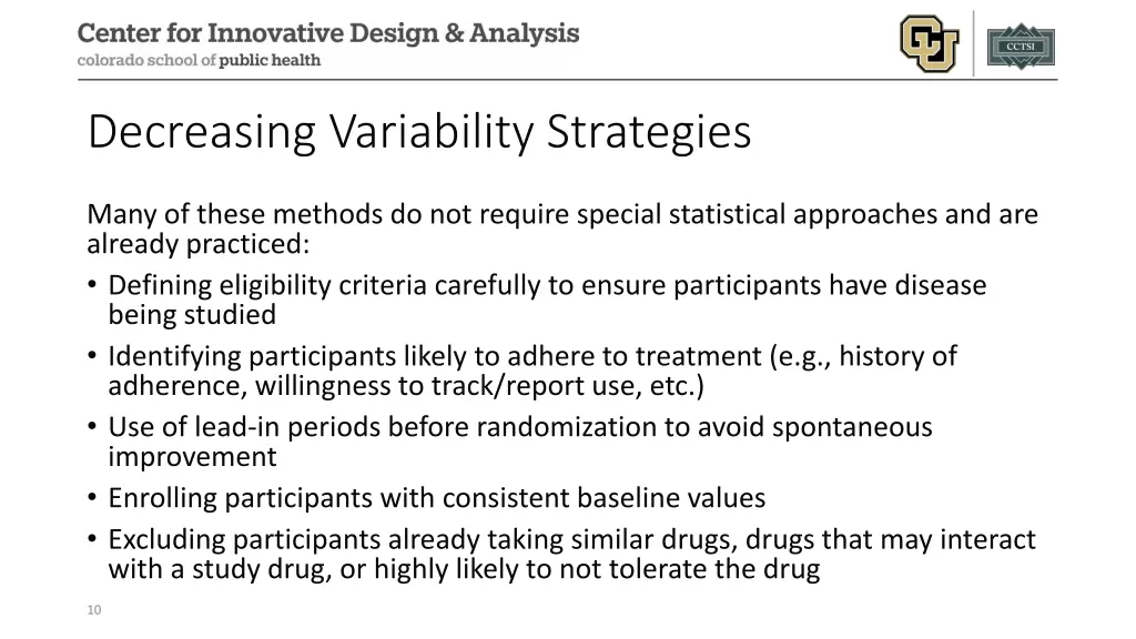 decreasing variability strategies