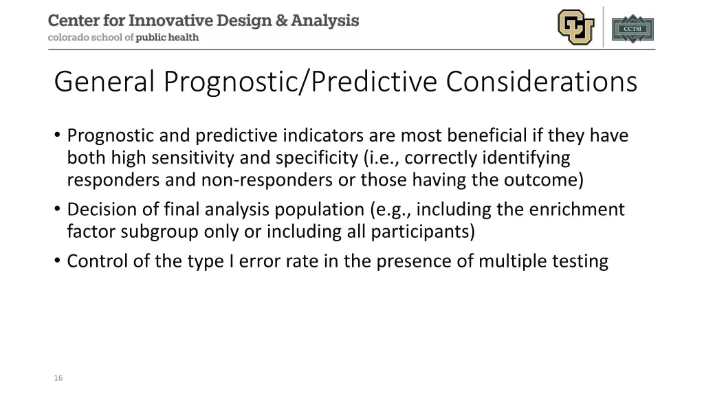 general prognostic predictive considerations