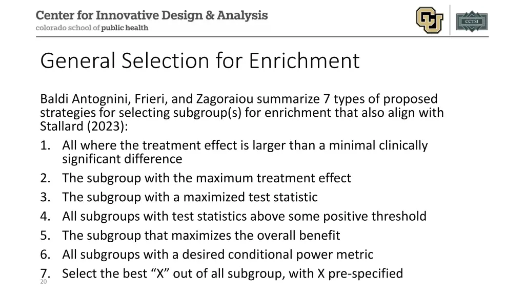general selection for enrichment