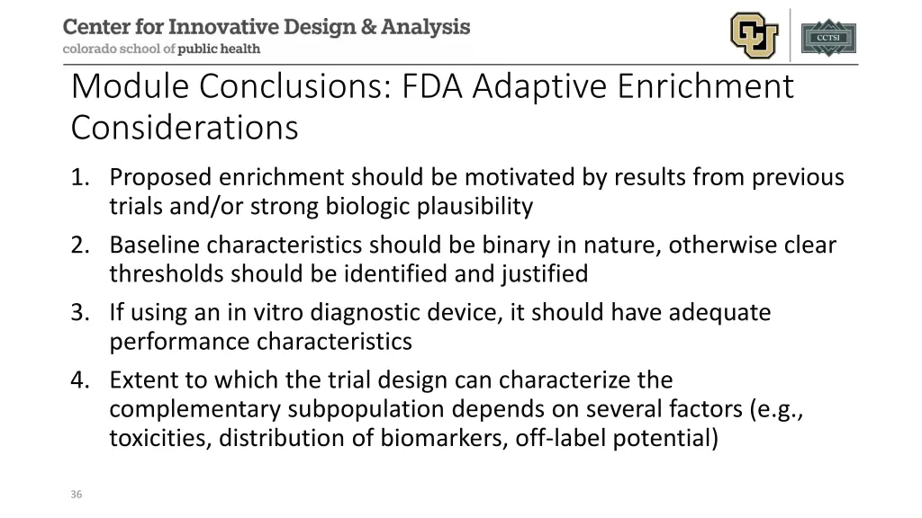 module conclusions fda adaptive enrichment