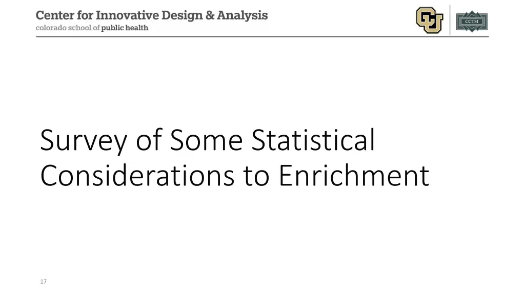 survey of some statistical considerations