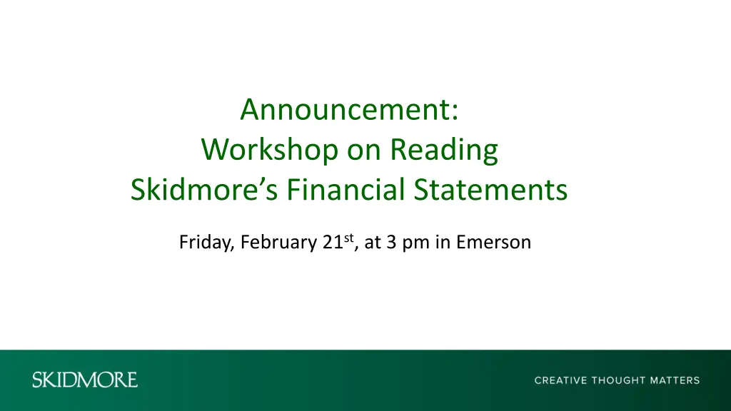 announcement workshop on reading skidmore 1