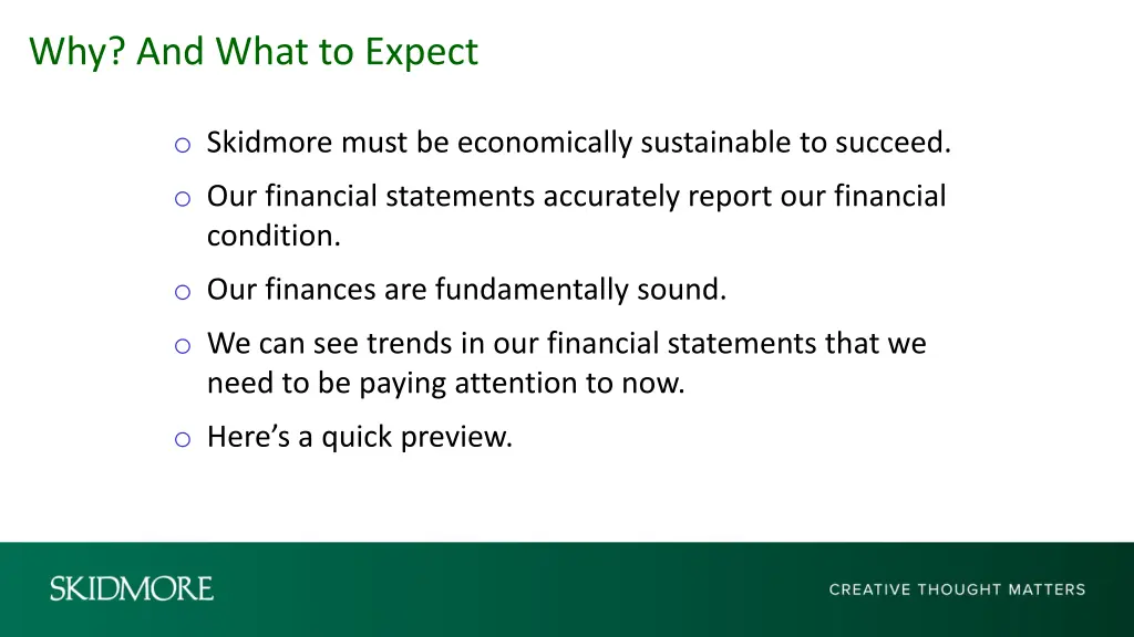 why and what to expect